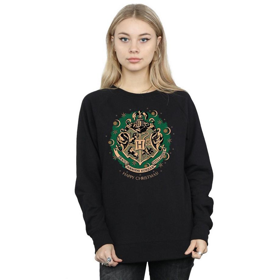 Harry Potter Hogwarts Happy Christmas Slim Fit Felpa  