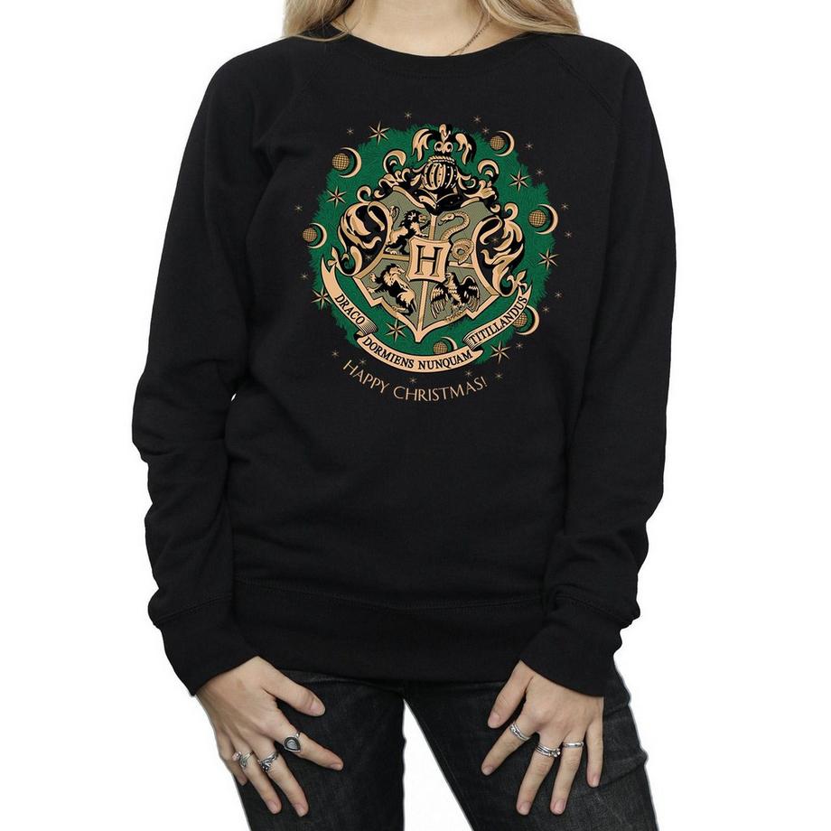 Harry Potter Hogwarts Happy Christmas Slim Fit Felpa  