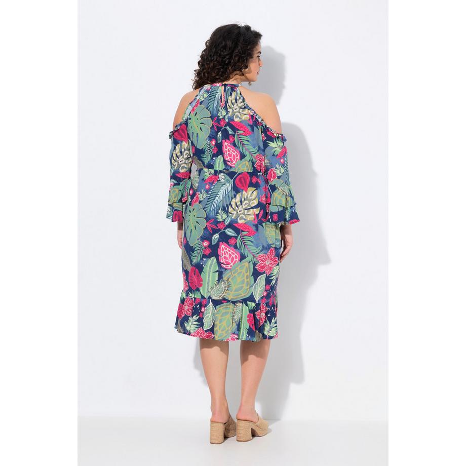 Ulla Popken A-Linie Kleid schulterfrei 3/4-Arm  