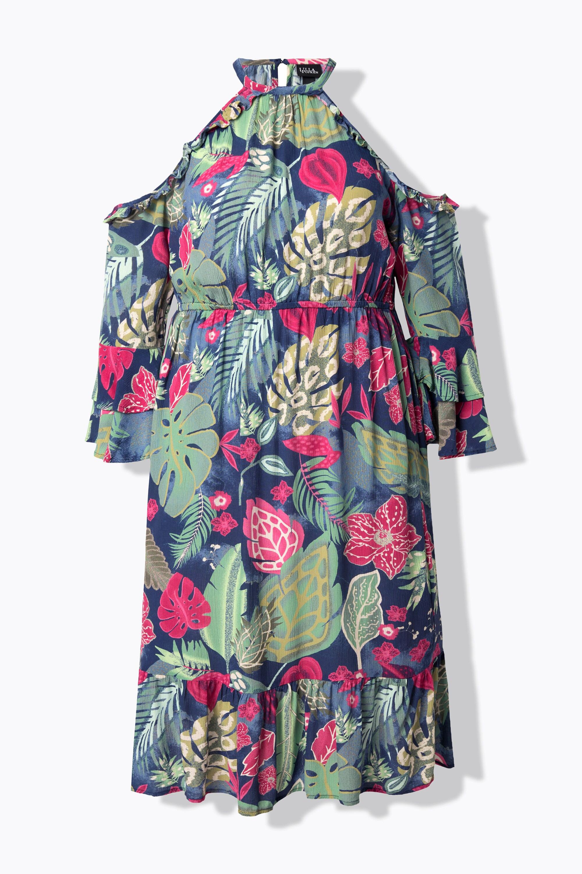 Ulla Popken A-Linie Kleid schulterfrei 3/4-Arm  