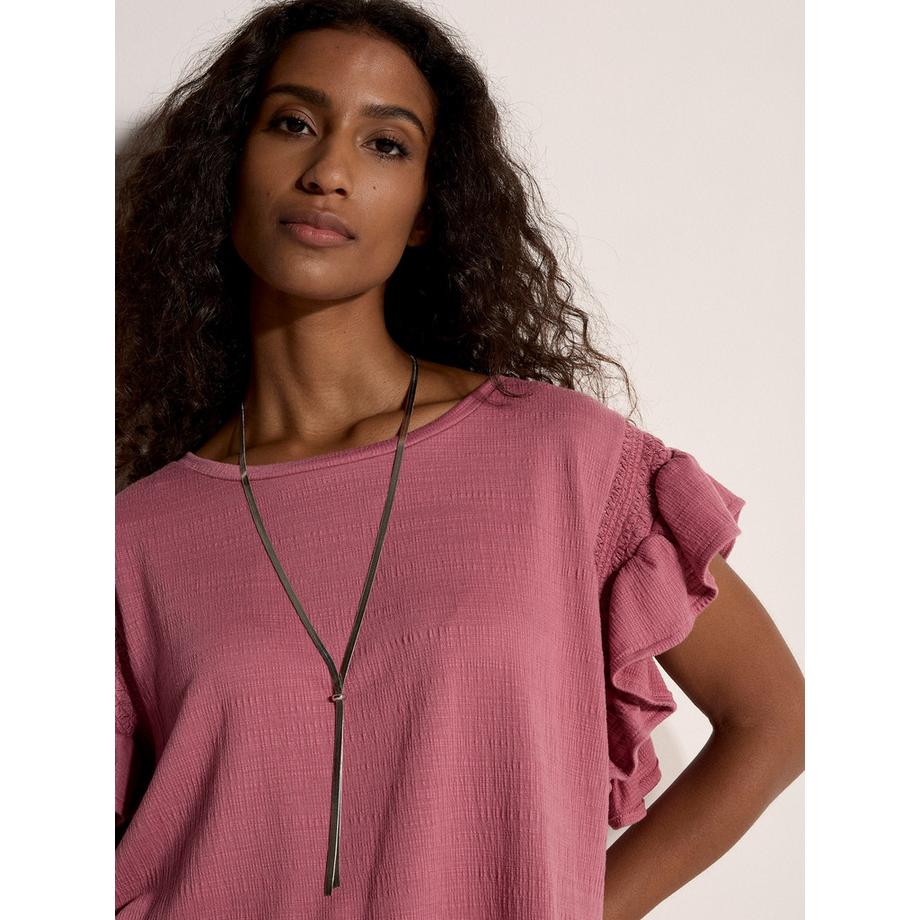 APRICOT Strukturiertes T-Shirt Rüschenärmel  