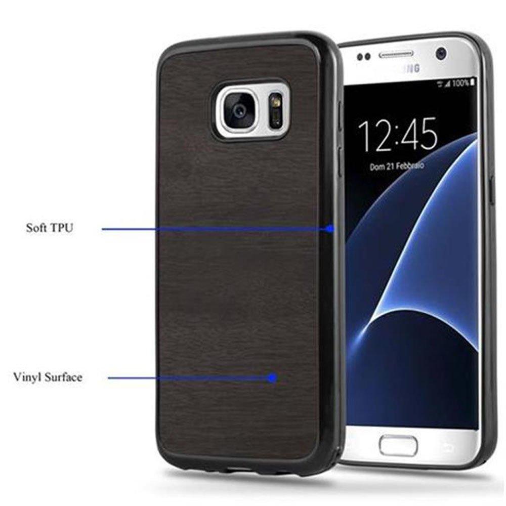 Cadorabo  Hülle für Samsung Galaxy S7 TPU Silikon Holz 