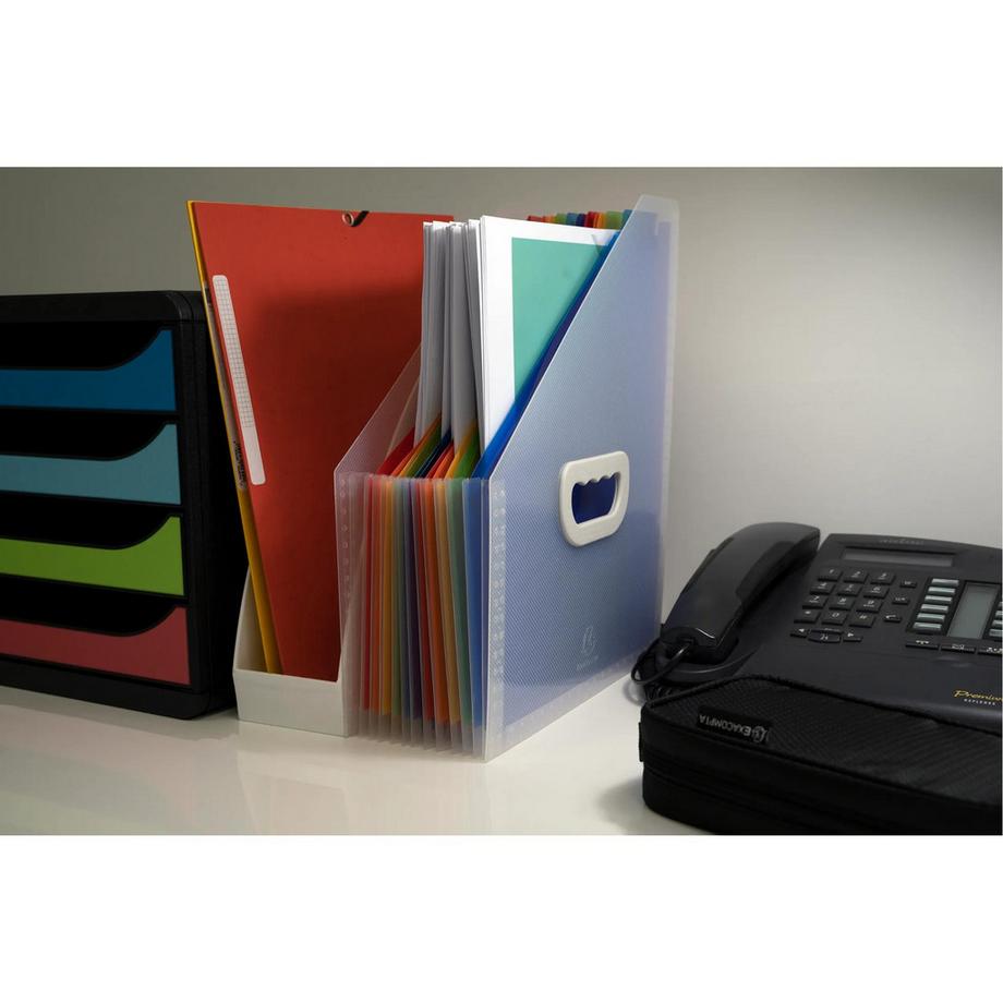 Exacompta Trieur Porte-revues à 12 compartiments Crystal - x 4  