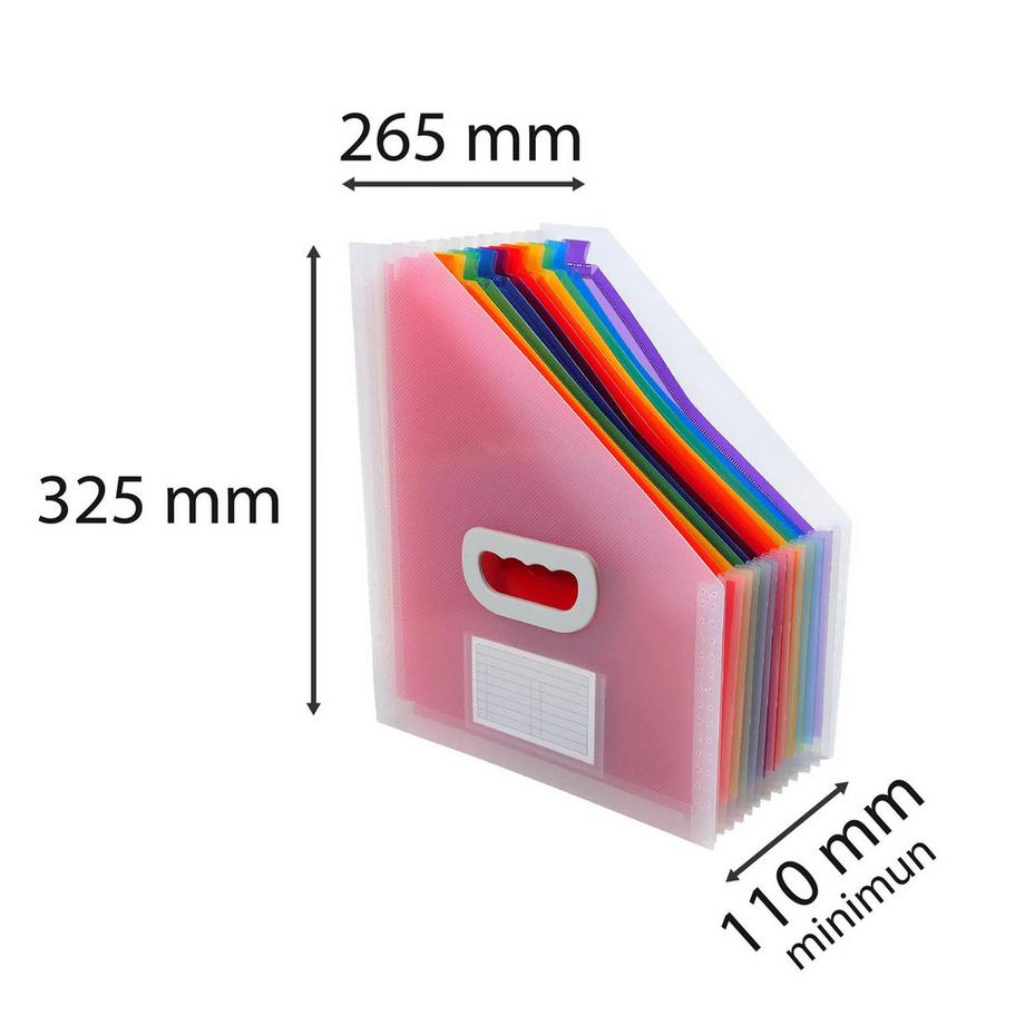 Exacompta Trieur Porte-revues à 12 compartiments Crystal - x 4  