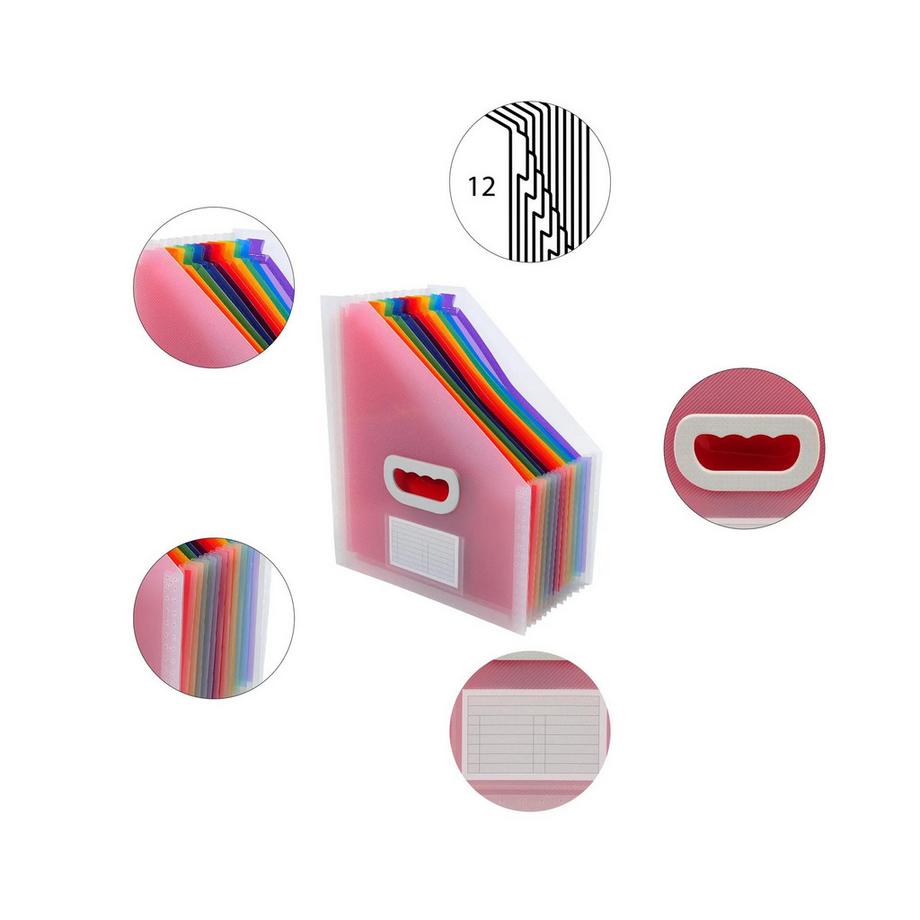 Exacompta Trieur Porte-revues à 12 compartiments Crystal - x 4  