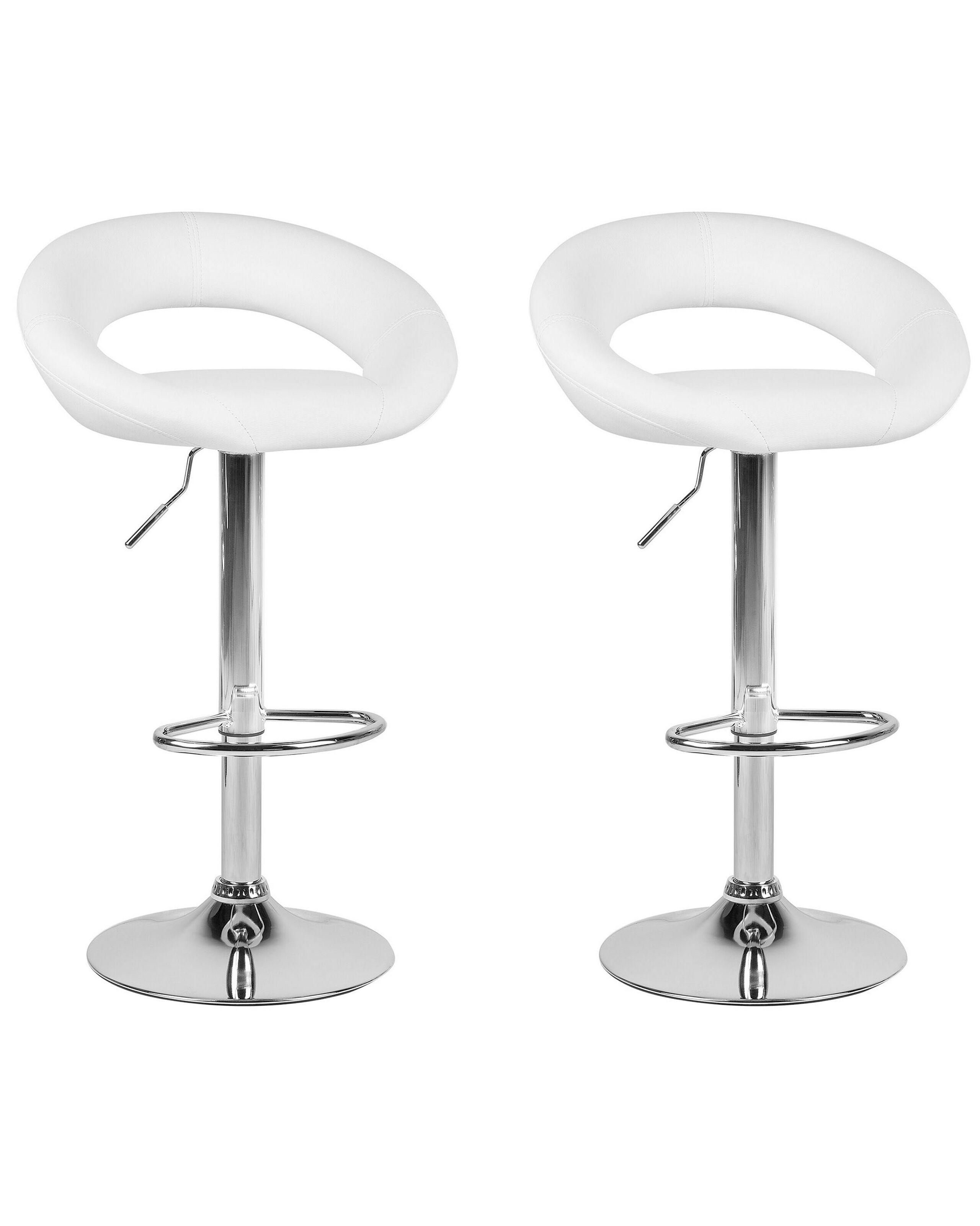 Beliani Lot de 2 tabourets de bar en Cuir PU Moderne PEORIA  