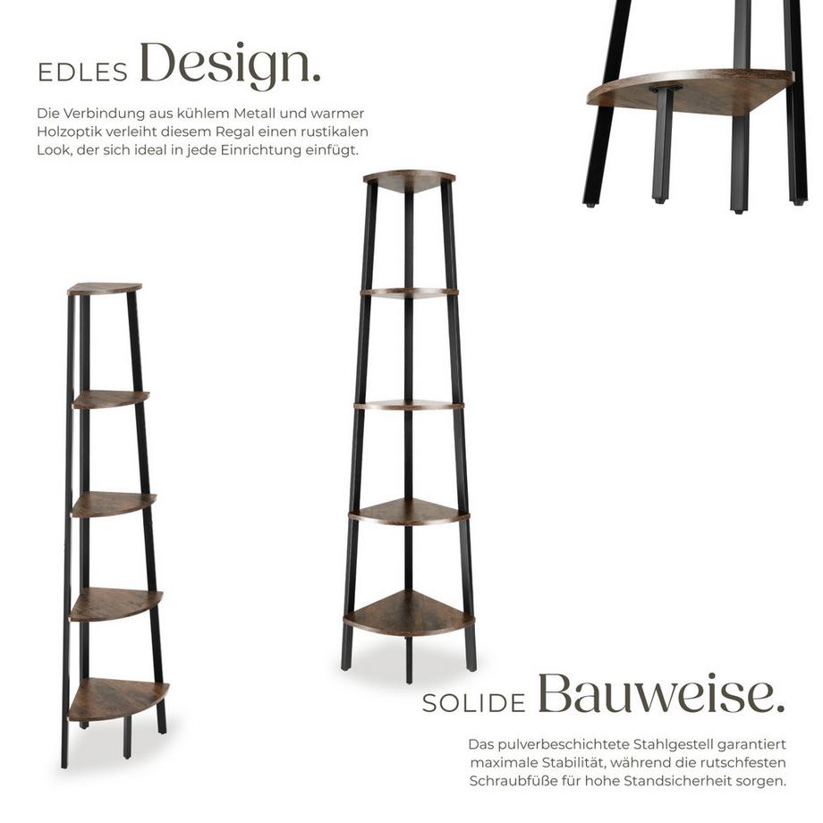 Tectake Eckregal Portland  Industrial Style Holz und Stahl  