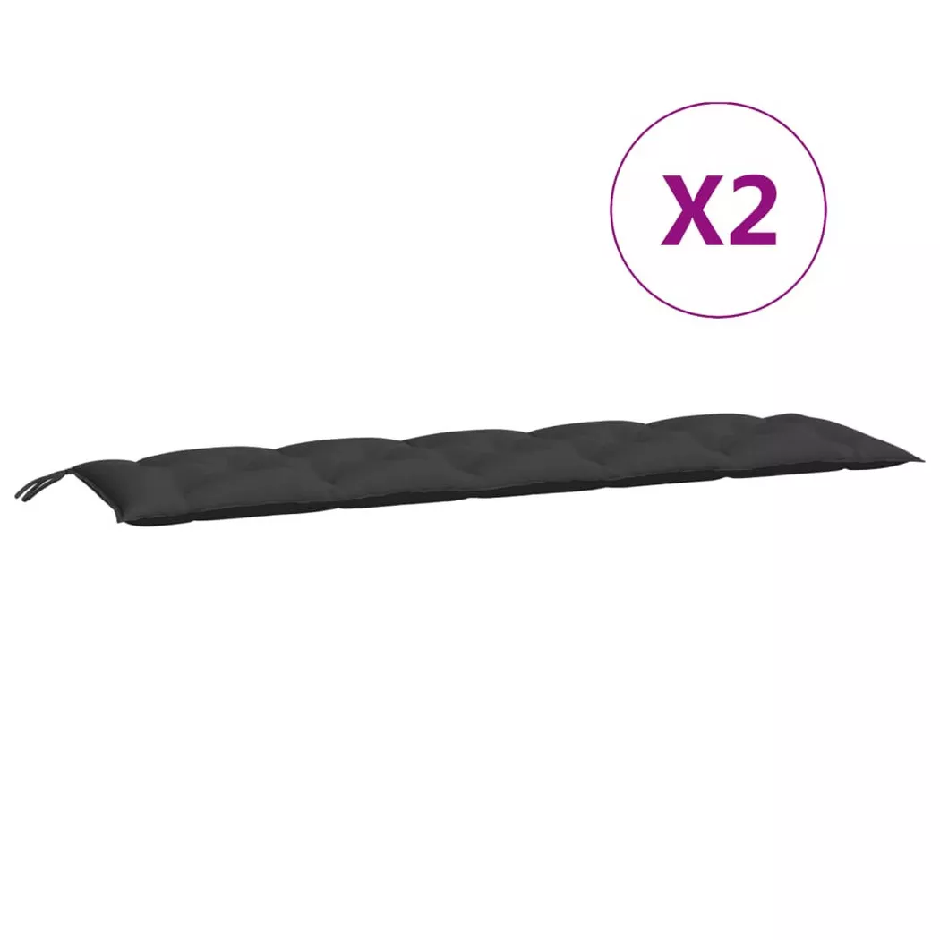 VidaXL - Coussin de banc de jardin tissu, One Size, Noir