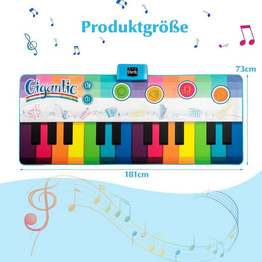 Northix  Tapis de piano pour enfants avec 8 instruments 