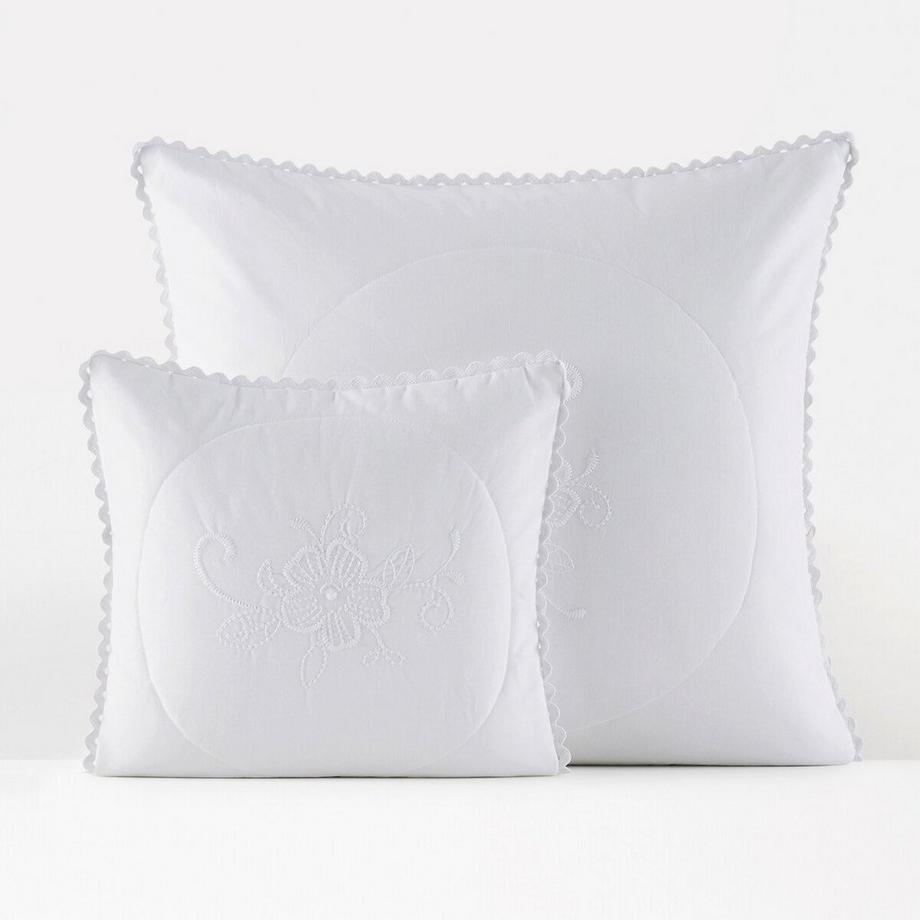 Housse de coussin coton brodé carrée