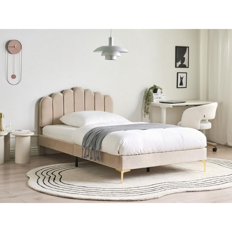 Beliani Letto en Velluto  SAUVIAN  