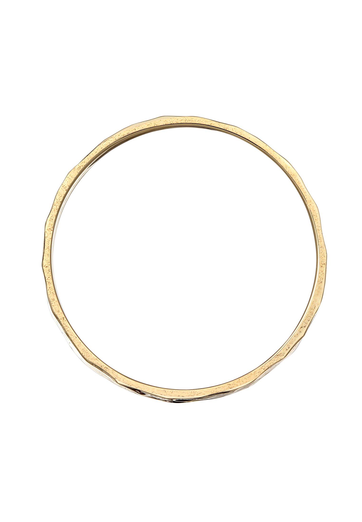 Kuzzoi  Bague Bandring Herrenring Gehämmert 375Er Gelbgold 