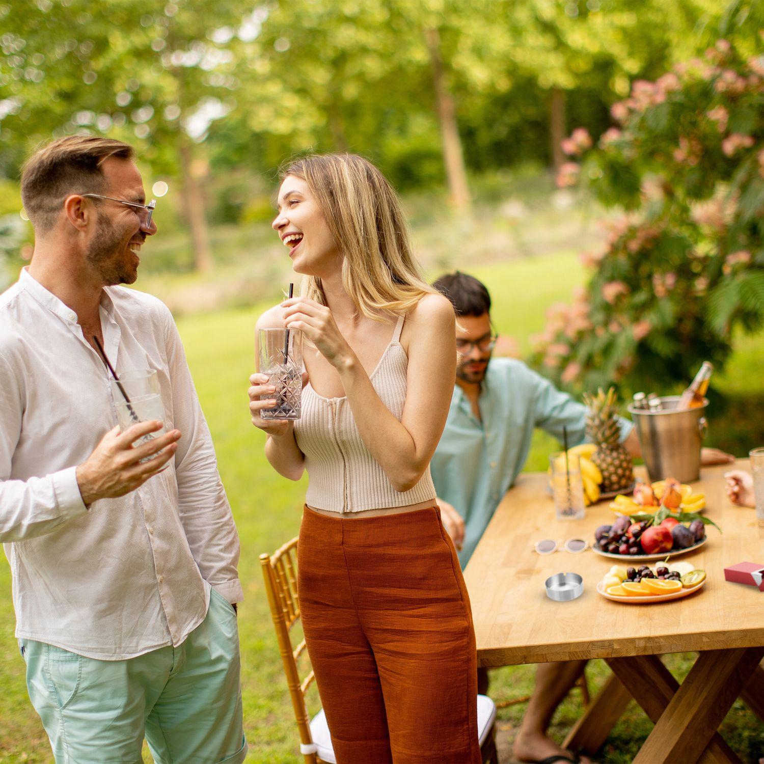 Northio Cendrier en acier inoxydable, lot de 2  