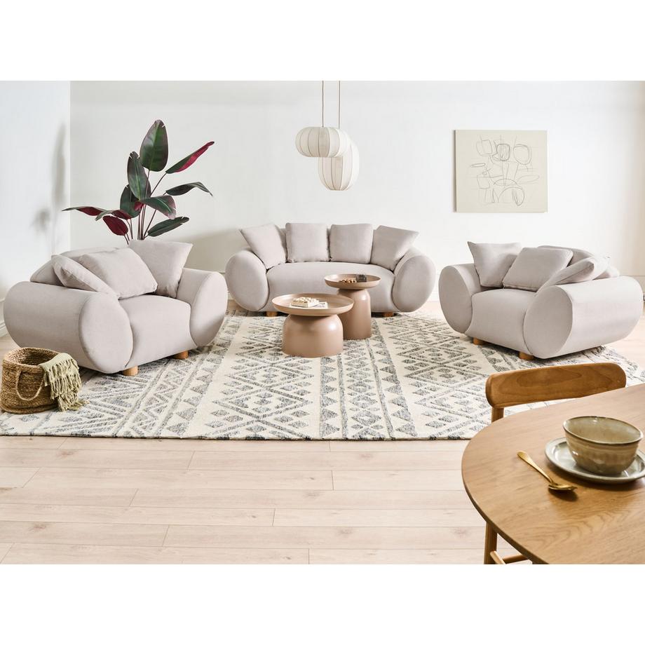 Beliani Ensemble de salon en Tissu Minimaliste RINGEL  