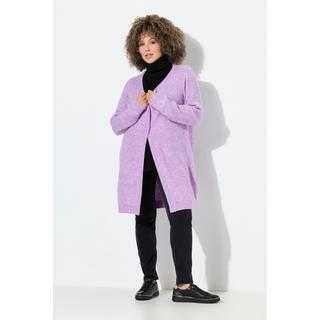 Ulla Popken Cardigan Long Col V en Maille Côtelée  