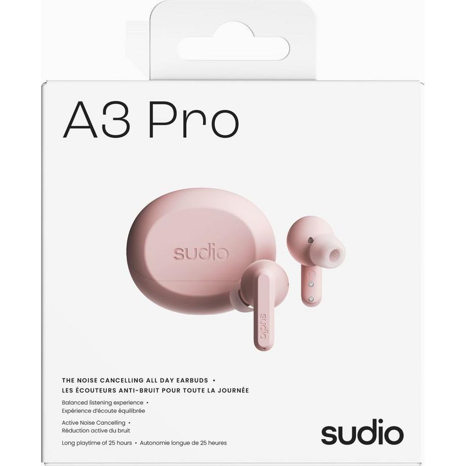SUDIO  SUDIO Casque A3 Pro Rose Intra-auriculaire True Wireless 