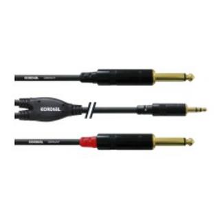 Cordial  Cordial CFY 0.9 WPP câble audio 0,9 m 2 x 6,35 mm 3,5mm Noir 