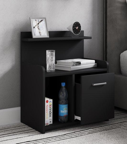VCM Hoher Nachtschrank Beistelltisch Schublade Konsole Boxspring Nachttisch Nilasa  