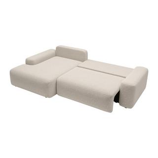 Vente-unique Ecksofa mit Schlaffunktion - Ecke links - Strukturstoff - Cremefarben - DAVISO  