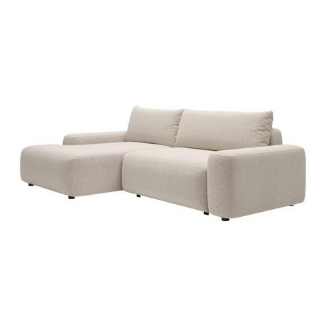 Vente-unique Ecksofa mit Schlaffunktion - Ecke links - Strukturstoff - Cremefarben - DAVISO  