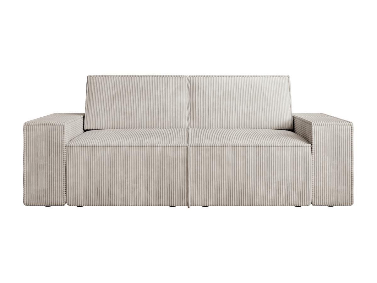 Vente-unique Sofa 2-Sitzer - Cord - Beige - AMELIA  