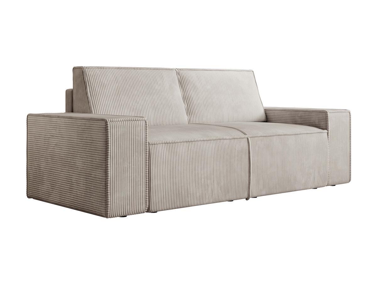 Vente-unique Sofa 2-Sitzer - Cord - Beige - AMELIA  