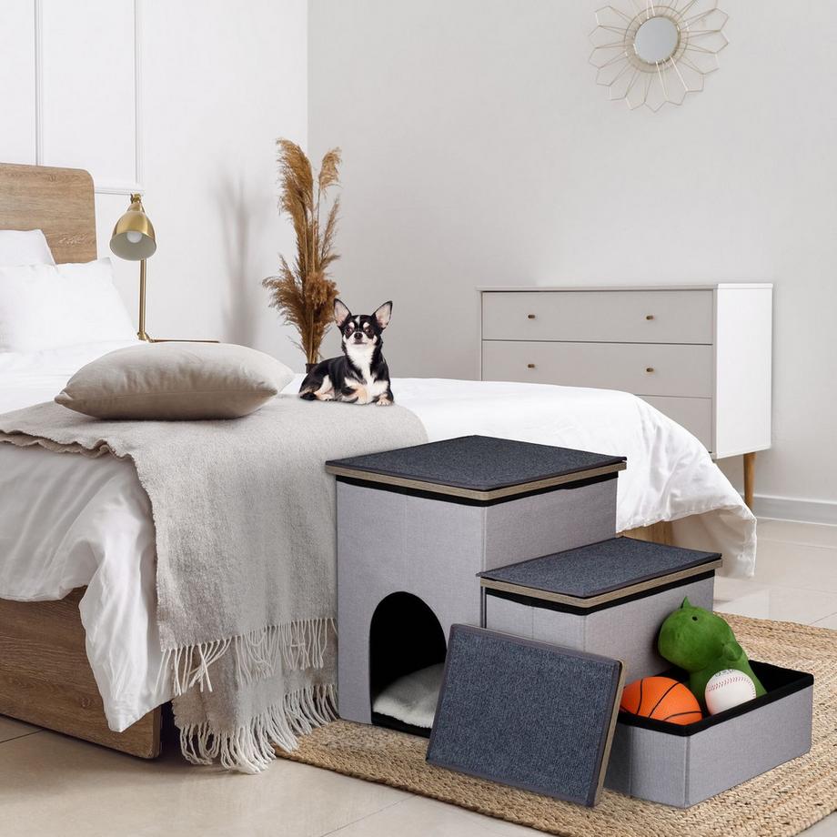 Northix  Hundetreppe 3 Stufen mit angenehmer Höhe 