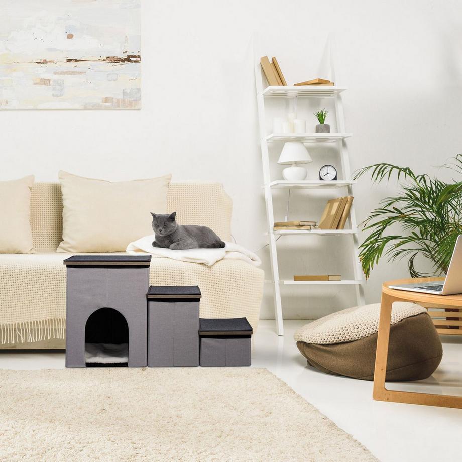 Northix  Hundetreppe 3 Stufen mit angenehmer Höhe 