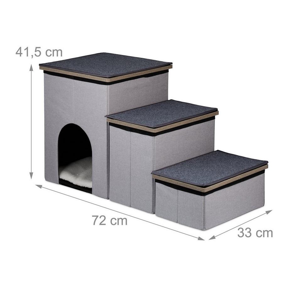 Northix  Hundetreppe 3 Stufen mit angenehmer Höhe 