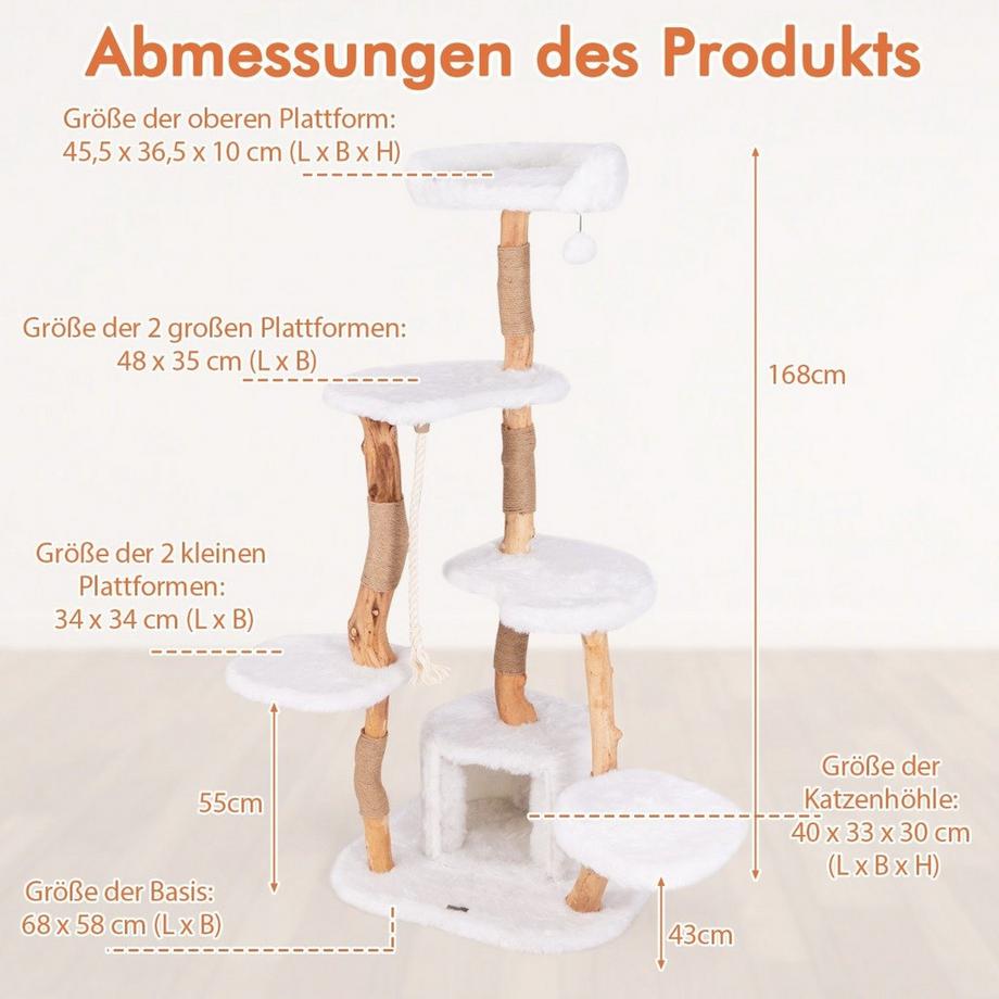 Northix  Kratzbaum mit Plattformen & Höhle 