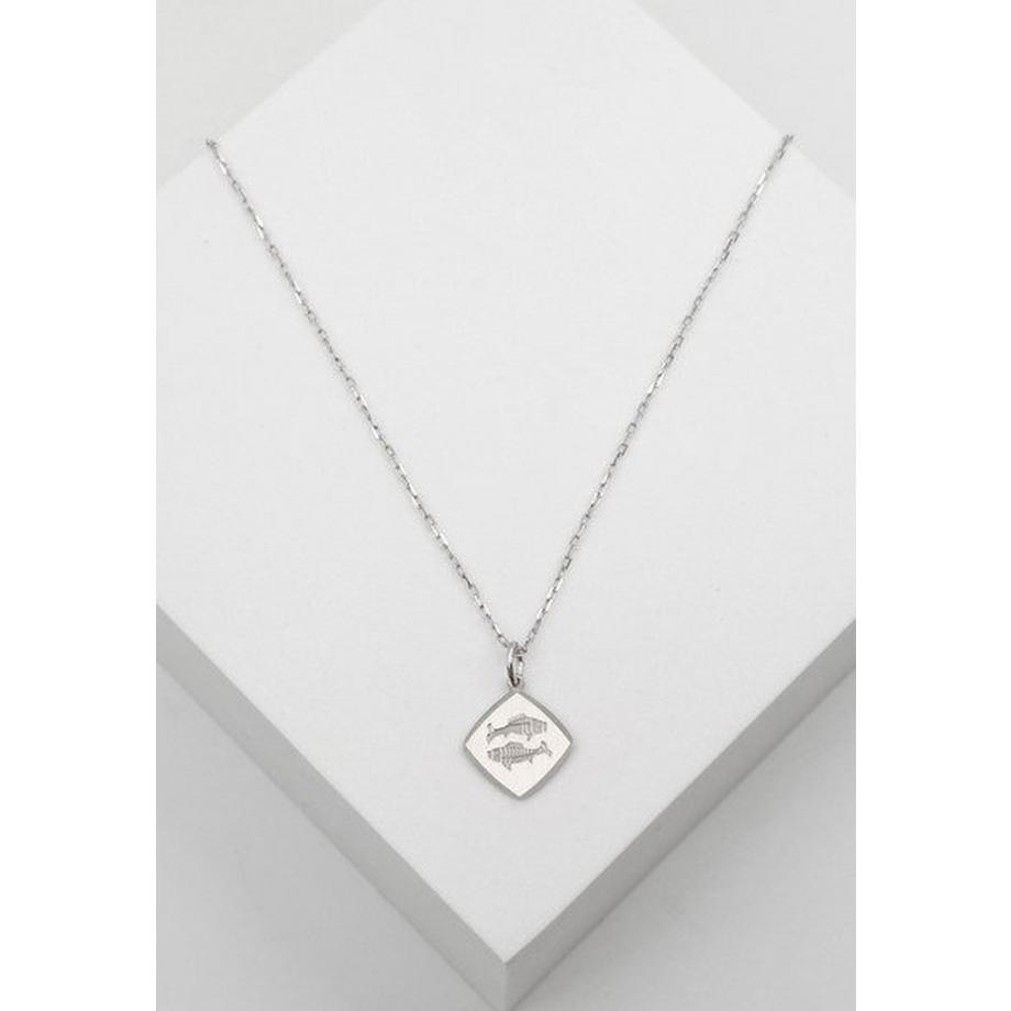 MUAU Schmuck  Anhänger Sternzeichen Fisch Weissgold 750, 19x13mm 