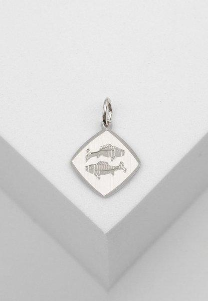 MUAU Schmuck  Anhänger Sternzeichen Fisch Weissgold 750, 19x13mm 