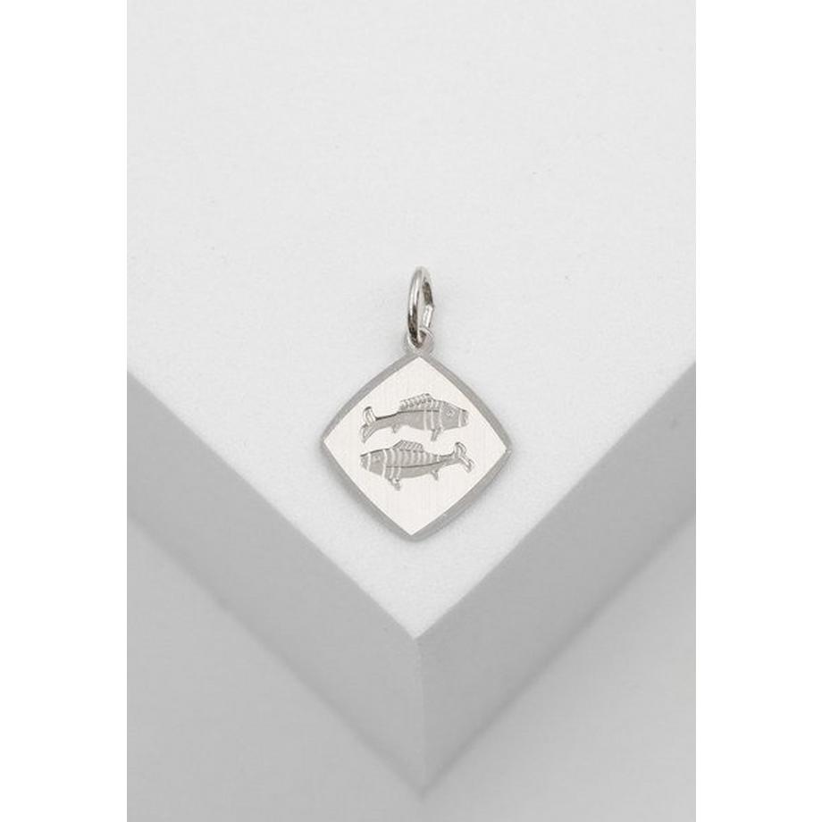 MUAU Schmuck  Anhänger Sternzeichen Fisch Weissgold 750, 19x13mm 