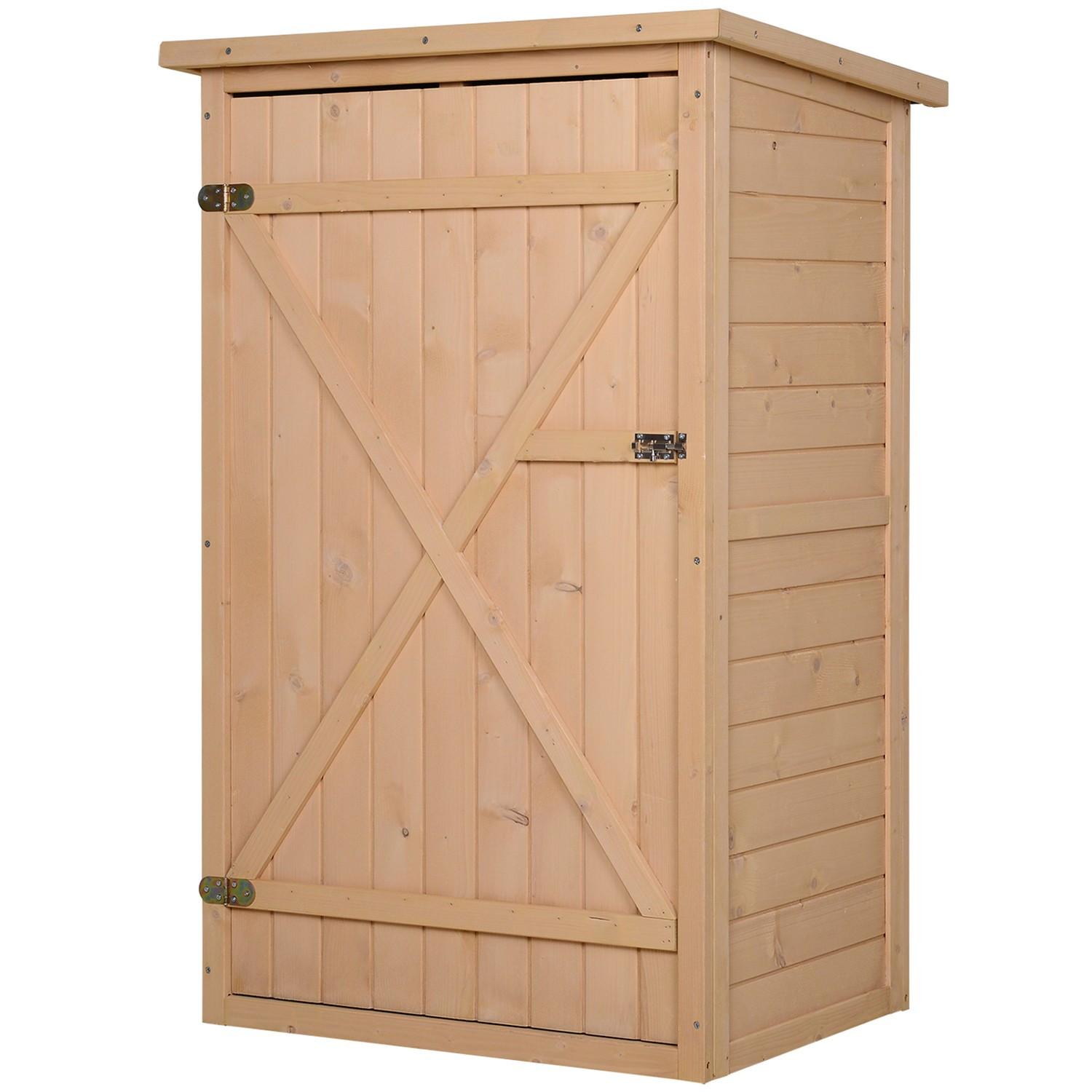 Northio Abri de jardin Abri à outils Abri à outils avec étagères Abri de rangement pour jardin sapin bois naturel 75 x 56 x 115 cm  