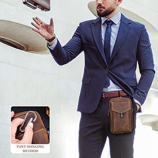 Only-bags.store Vintage Leder Gürteltasche Kleine Umhängetasche Retro Stil  