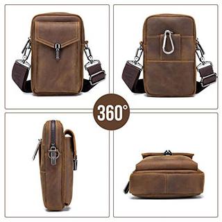 Only-bags.store Vintage Leder Gürteltasche Kleine Umhängetasche Retro Stil  