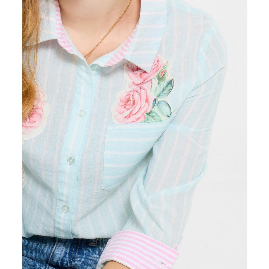 Joe Browns Camicia a righe con applicazioni di rose  