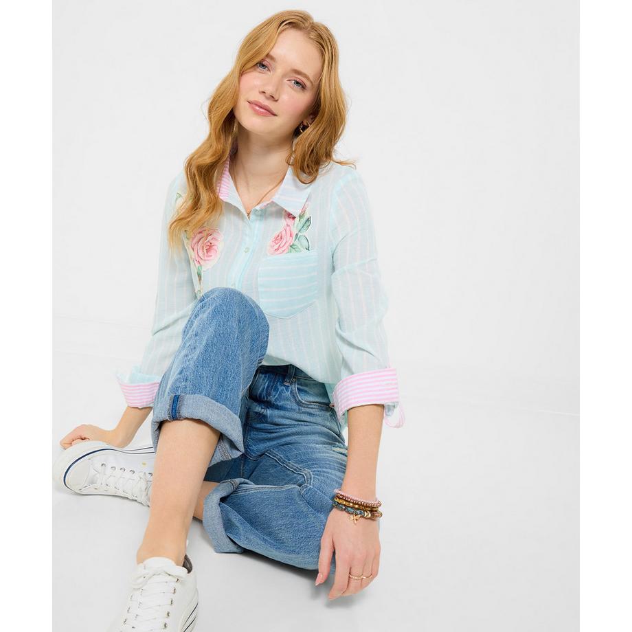 Joe Browns Camicia a righe con applicazioni di rose  