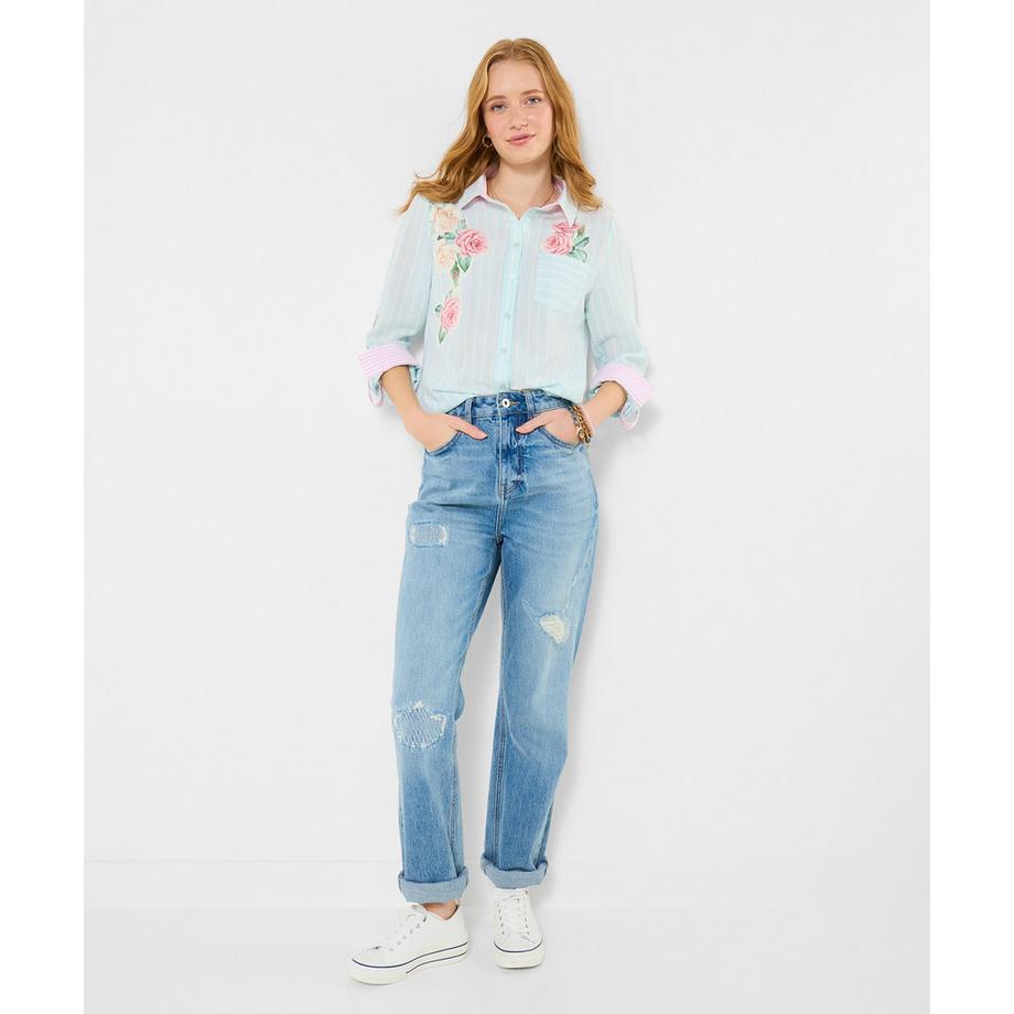 Joe Browns Camicia a righe con applicazioni di rose  