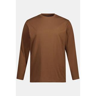 JP1880  Maglia basic a maniche lunghe marrone ramato 