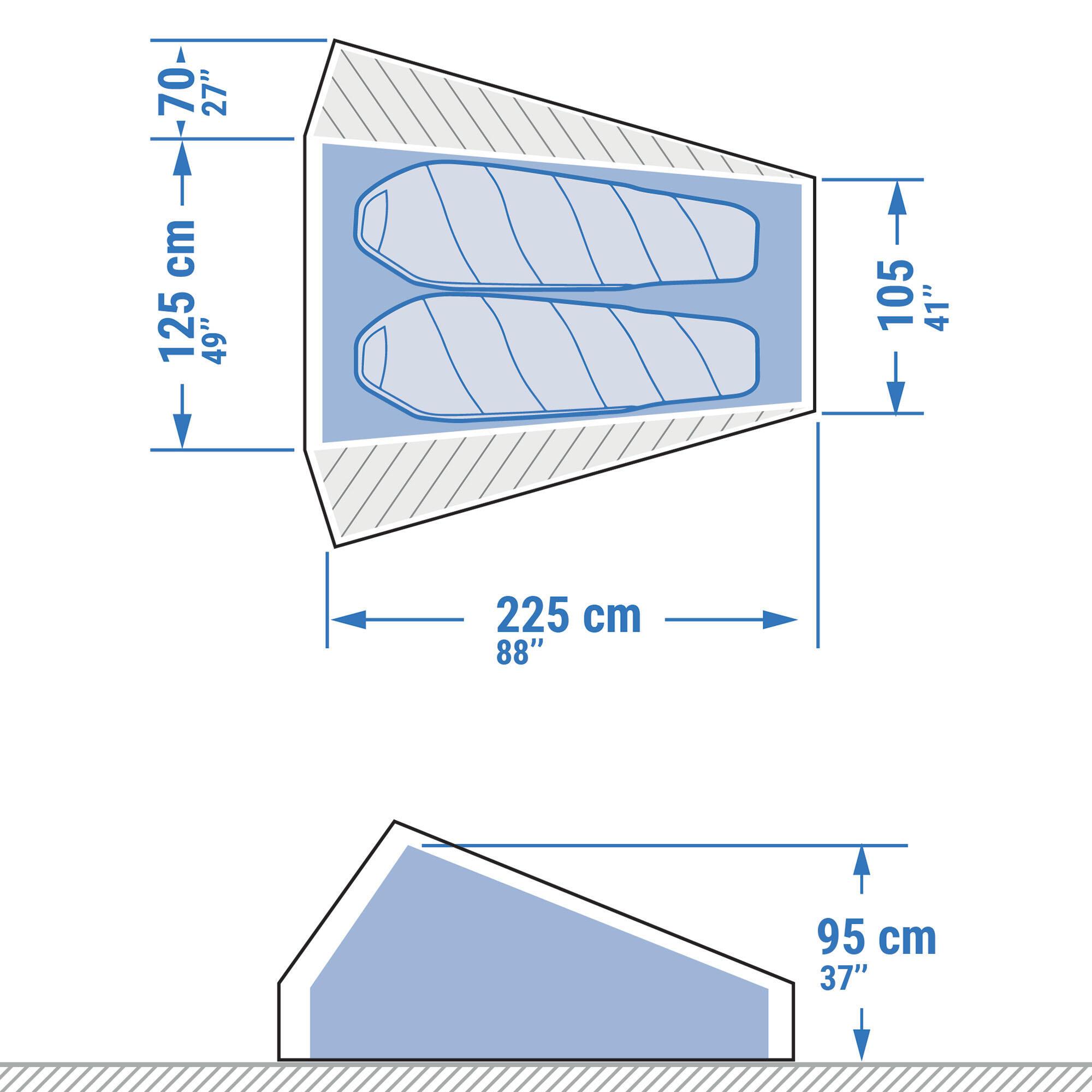 FORCLAZ  Tenda Trekking 2 Persone Ultraleggera Poliammide 