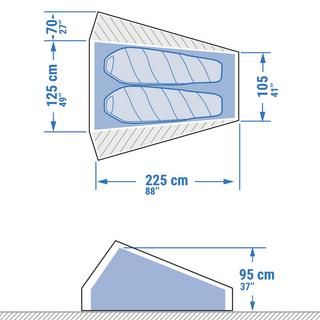 FORCLAZ  Tenda Trekking 2 Persone Ultraleggera Poliammide 