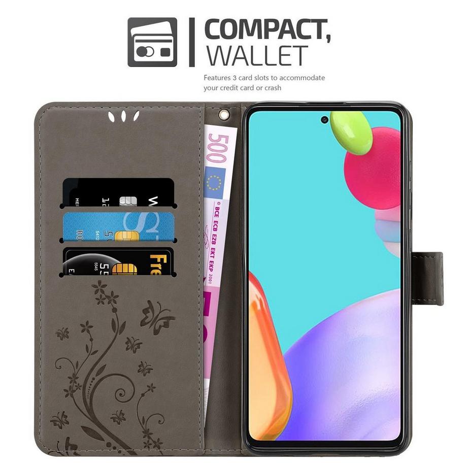 Cadorabo  Hülle für Samsung Galaxy A52 (4G  5G)  A52s Blumen Design Magnetverschluss 