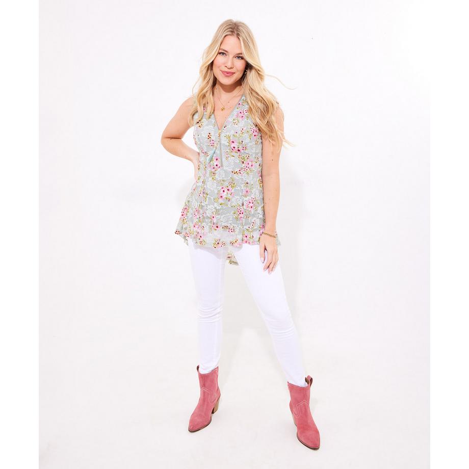 Joe Browns Ärmelloses Top mit Reissverschluss Blumenmuster  