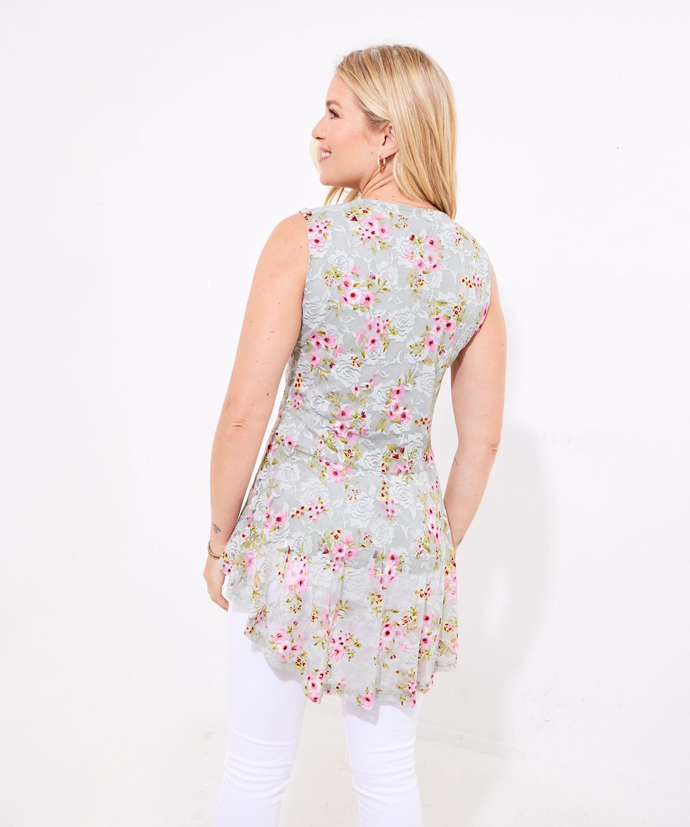 Joe Browns Top Senza Maniche Fantasia Floreale Cerniera  