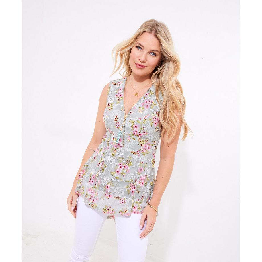 Joe Browns Ärmelloses Top mit Reissverschluss Blumenmuster  