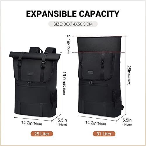 Only-bags.store Grande zaino impermeabile 17.3 pollici Rolltop per laptop  