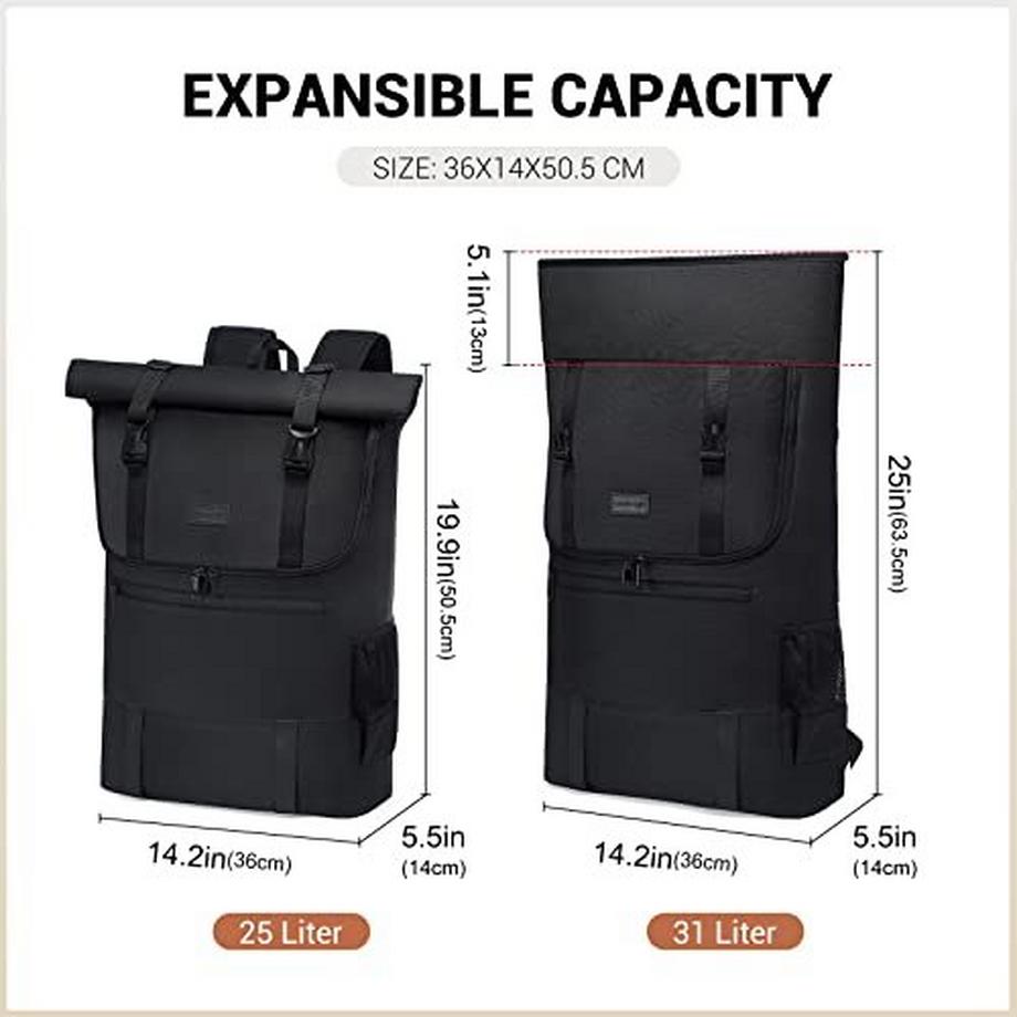 Only-bags.store Grande zaino impermeabile 17.3 pollici Rolltop per laptop  