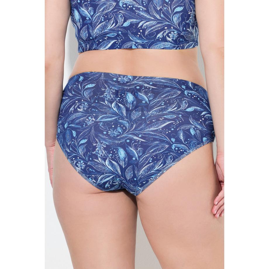 Ulla Popken Midislips 2er-Pack Blätter Streifen Biobaumwolle  