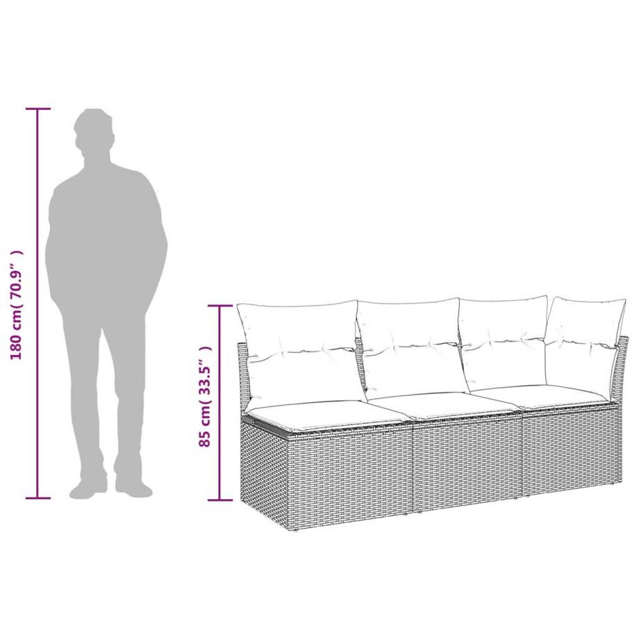 VidaXL Gartensofa poly-rattan  